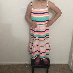 Striped Cold Shoulder Jersey Dress